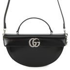 Gucci Leather GG Half Moon 2-Way Shoulder Bag Black