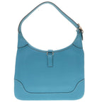 Hermes Trim 24 Chevre Turquoise Silver Hardware Shoulder Bag Blue — view 2