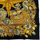 Hermes Carre 90 Passiflores Passion Flower Black 100% Silk Scarf — view 5