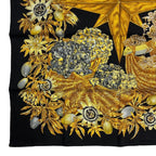 Hermes Carre 90 Passiflores Passion Flower Black 100% Silk Scarf — view 6