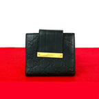 Gucci Guccissima GG Pattern Logo Hardware Plate Leather Bifold