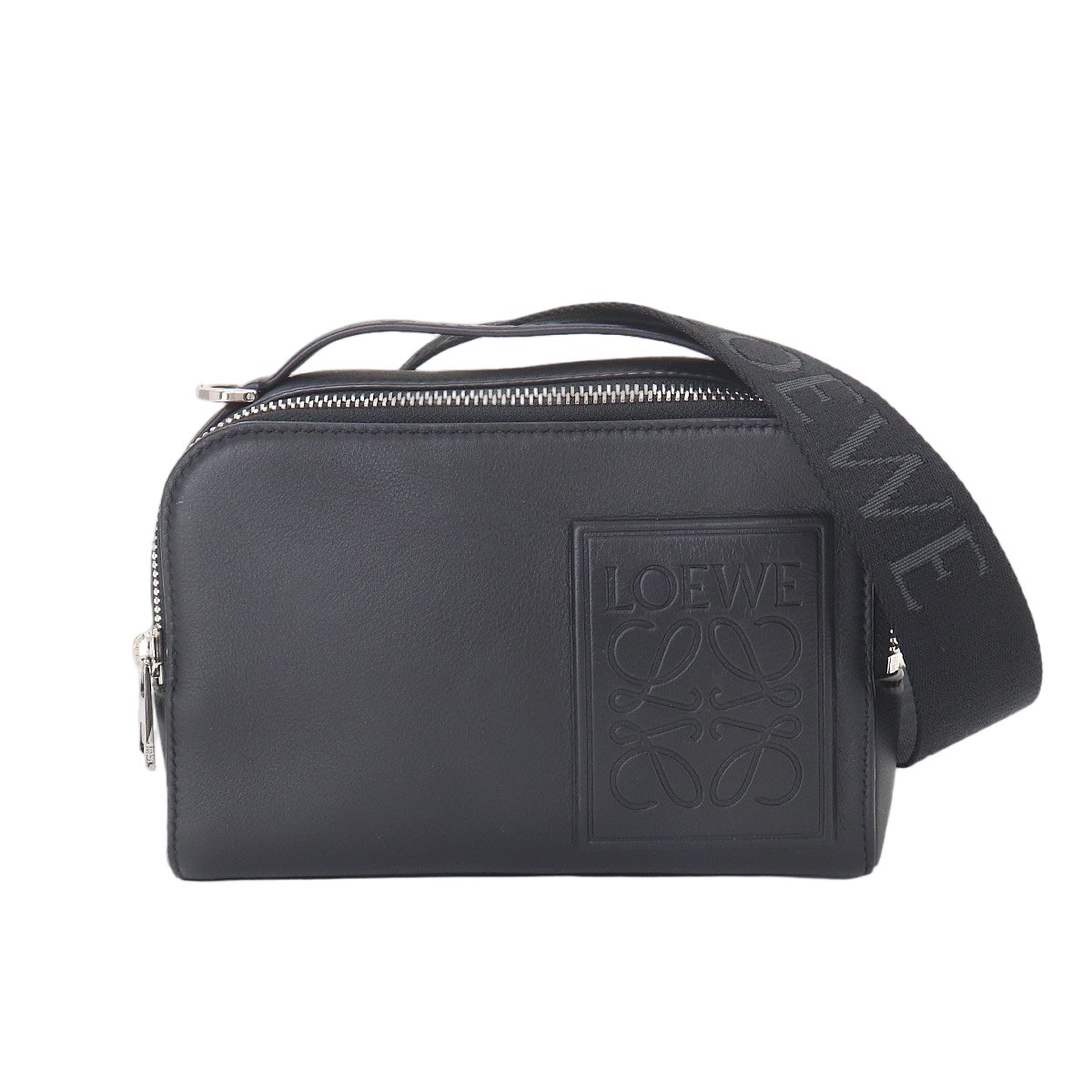 Loewe Crossbody Camera Bag Mini 2-Way Leather Black