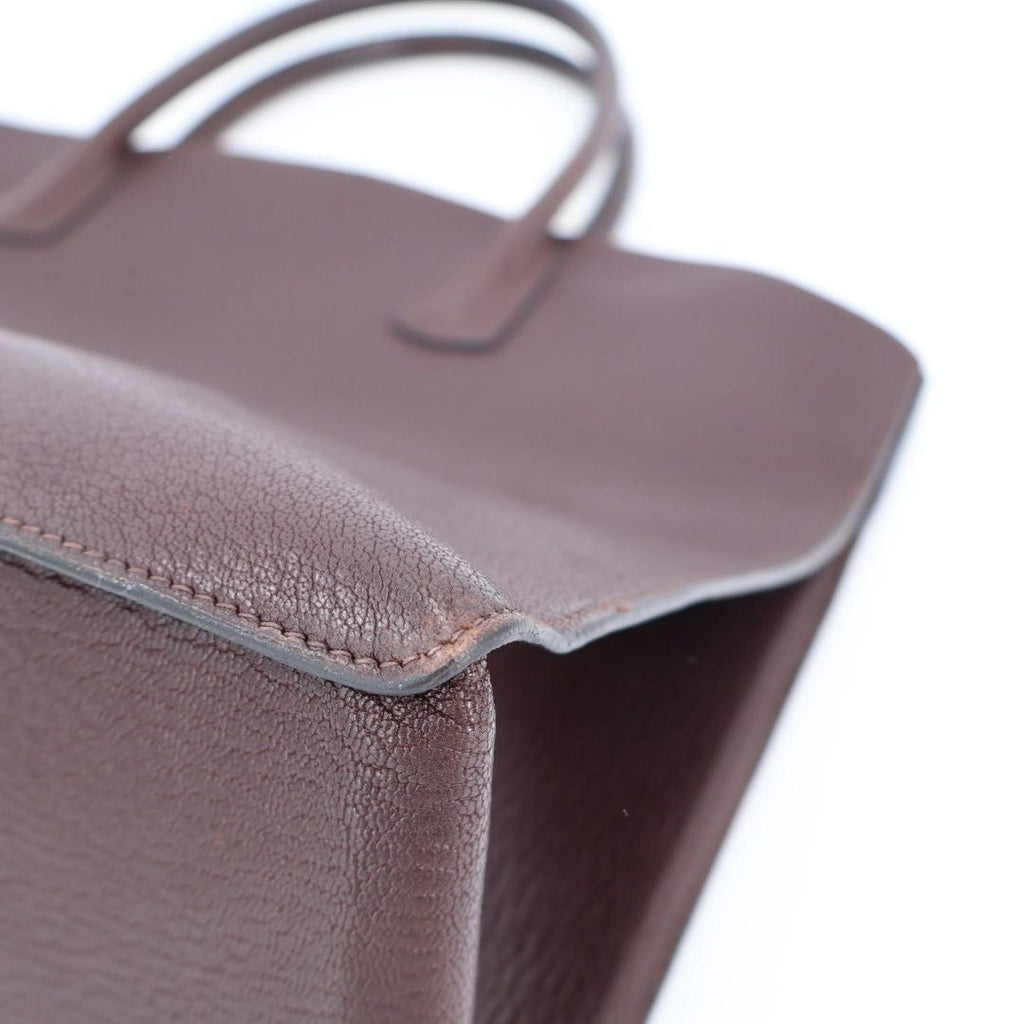 Hermes Tote White Bus GM Leather Brown — view 6