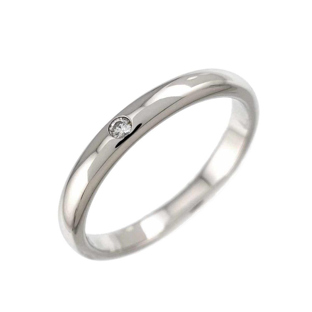 Tiffany & Co Stacking Band Ring Diamond Pt Platinum
