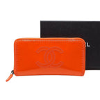 Chanel Patent Leather Coco Mark Round Zipper Long Wallet