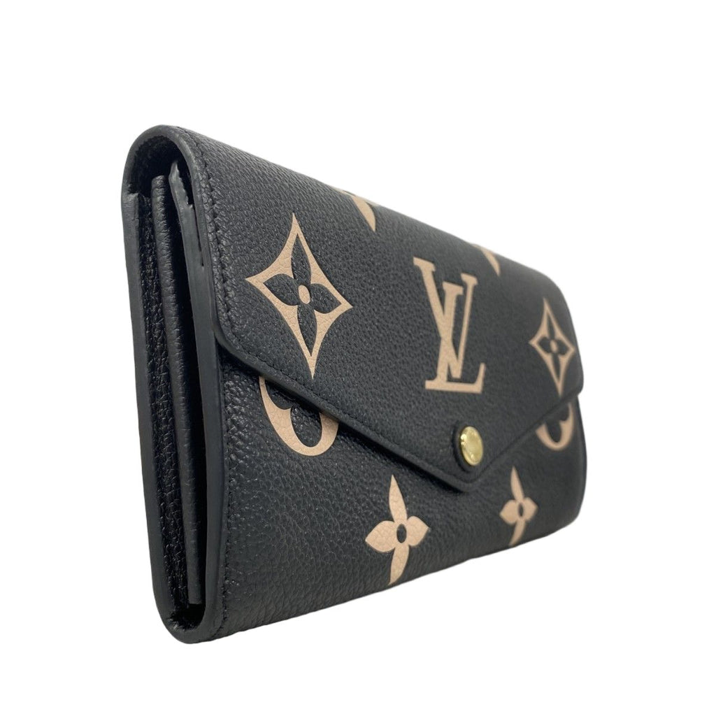 Louis Vuitton Wallet Monogram Empreinte Bicolor Portefeuille Sarah Black Beige — view 2