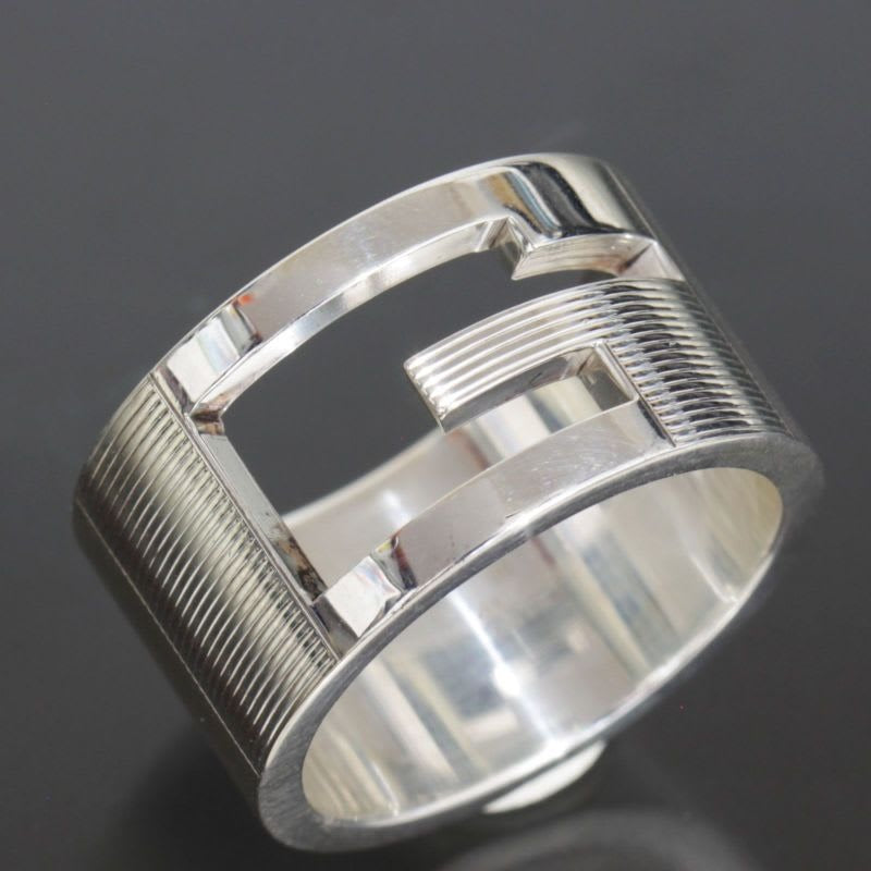 Gucci Wide Logo Ring No 14 Silver 925 E1183