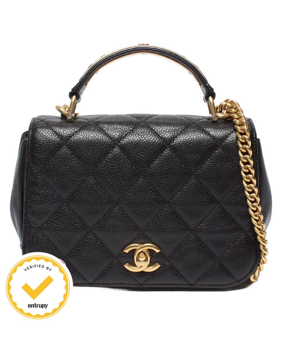 Chanel Chain Shoulder Bag Crossbody Caviar Leather Quilted