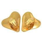 Chanel Vintage Coco Mark Heart Metal Gold Earrings 0179 — view 4