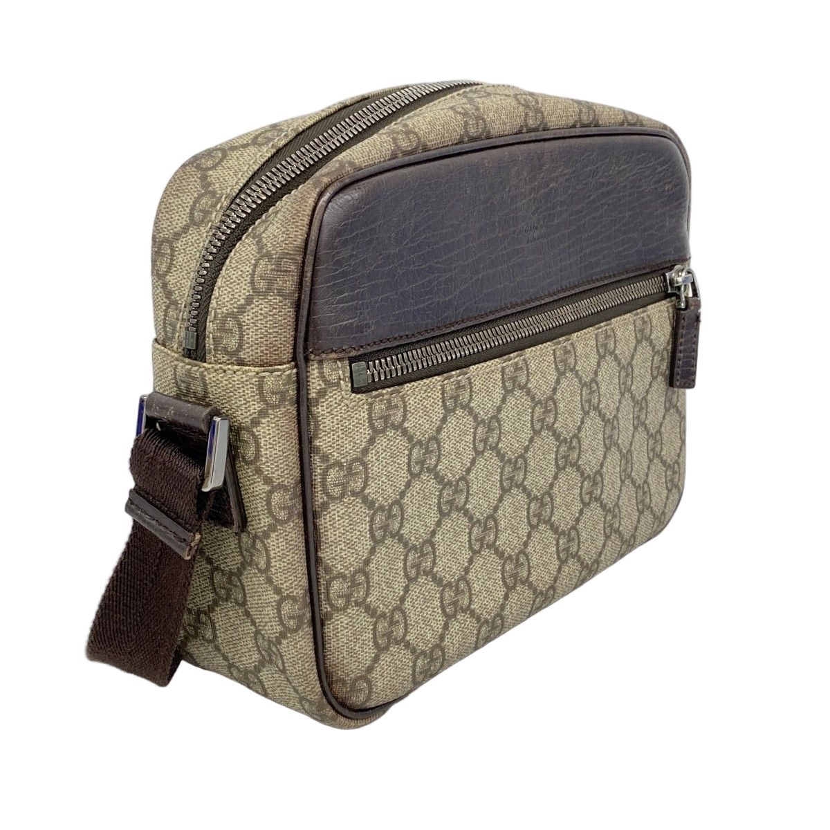 Gucci Shoulder Bag GG Supreme Beige Brown Silver — view 2