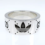 Gucci Adidas Collaboration Ring Engraving Wide Trefoil 17 AG 925 Jewelry — view 4