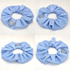 Prada Scrunchie Hair Triangle Logo Celeste Sky Blue Color Tessuto Recycled — view 2