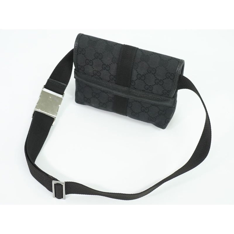 Gucci GG Canvas Waist Pouch Belt Bag Body Black — view 5