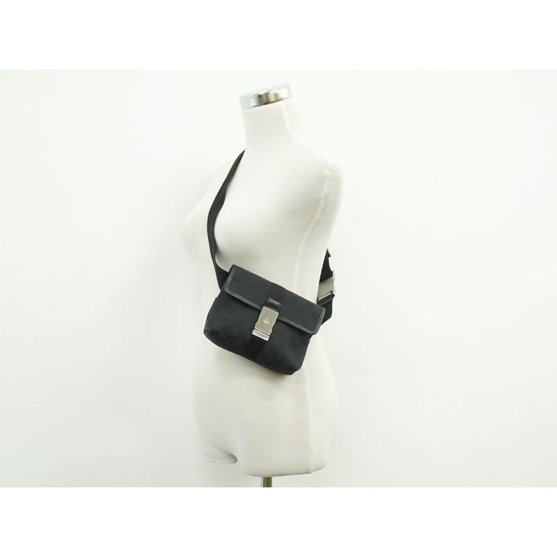 Gucci GG Canvas Waist Pouch Belt Bag Body Black — view 7