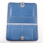 Hermes Dogon Calf Blue R Long Wallet — view 5