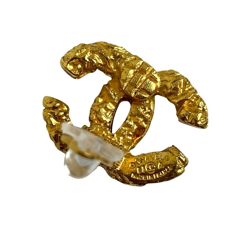 Chanel Vintage Coco Mark Lava Earrings Ear Cuff Accessories 93A — view 3