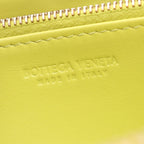 Bottega Veneta Round Wallet Intrecciato Yellow Green Leather — view 4