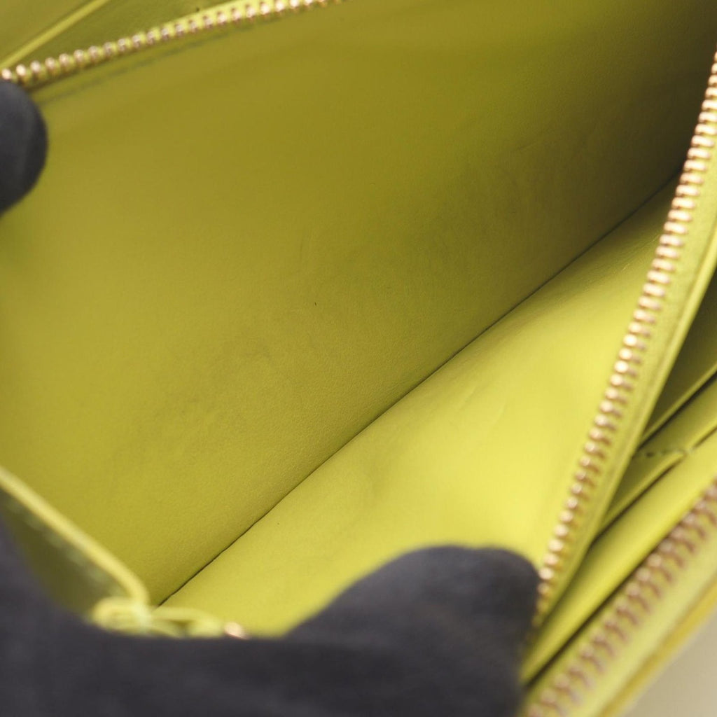 Bottega Veneta Round Wallet Intrecciato Yellow Green Leather — view 5