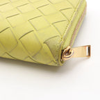 Bottega Veneta Round Wallet Intrecciato Yellow Green Leather — view 6