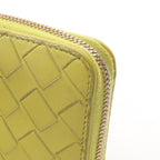 Bottega Veneta Round Wallet Intrecciato Yellow Green Leather — view 7