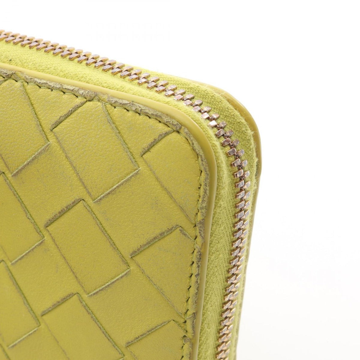 Bottega Veneta Round Wallet Intrecciato Yellow Green Leather — view 7