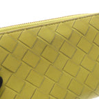 Bottega Veneta Round Wallet Intrecciato Yellow Green Leather — view 8
