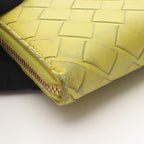 Bottega Veneta Round Wallet Intrecciato Yellow Green Leather — view 9