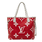 Louis Vuitton Monogram Giant Neverfull MM Tote Shoulder Bag Rouge Red Multicolor