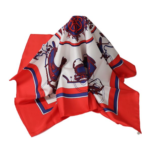 Hermes Scarf Carre 90 Exlibris Red — view 2