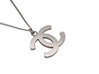 Chanel CC Logo Square Rhinestone Necklace 09 50 Silver Metal — view 5