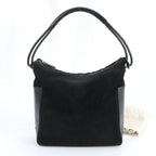 Gucci Suede 001 Leather Shoulder Bag Hand Black