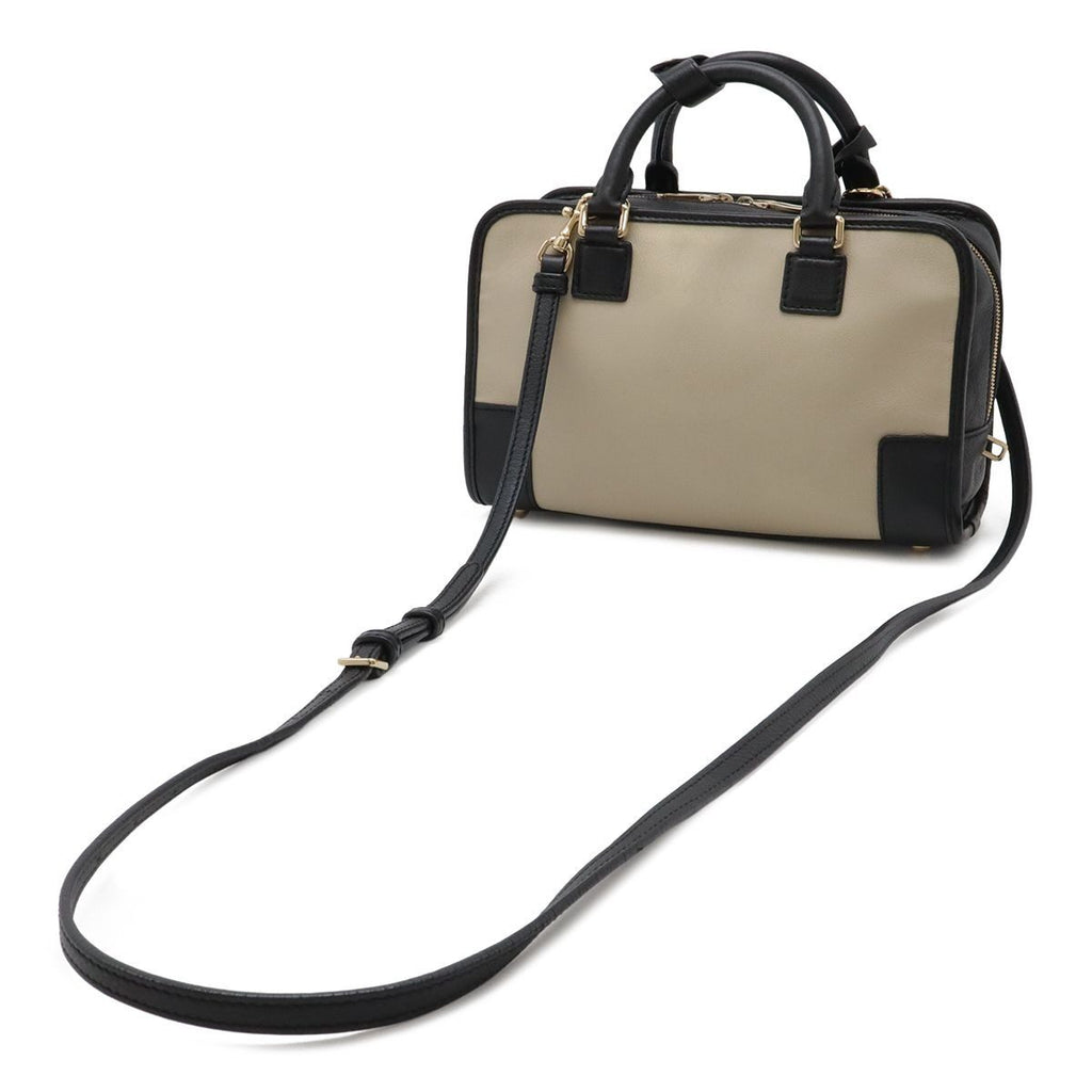 Loewe Amazona 23 Anagram Mini Boston Bag 2-Way Crossbody Leather Grey Black Gold — view 2
