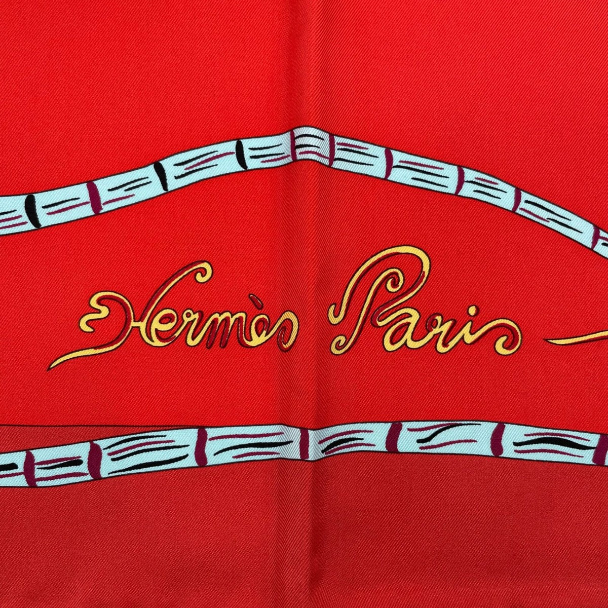 Hermes Scarf 100% Silk Carre 90 Magie Des Mains Charm of Handwork Red — view 7