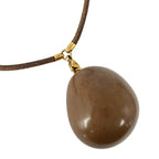 Hermes Wood Brown Necklace Gold
