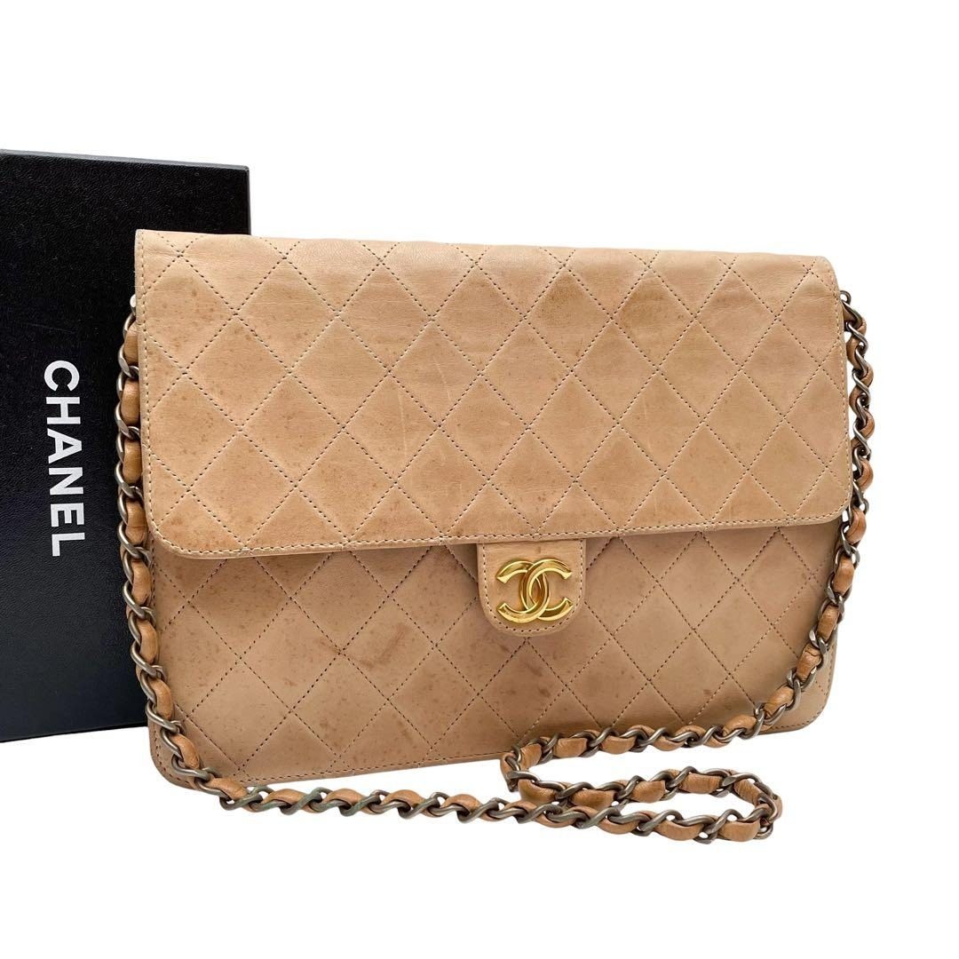 Chanel Lambskin Quilted Chain Shoulder Bag CC Logo