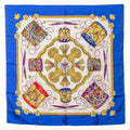 Hermes Carre 90 LES Tambours Tambour Drums Blue Multicolor Silk