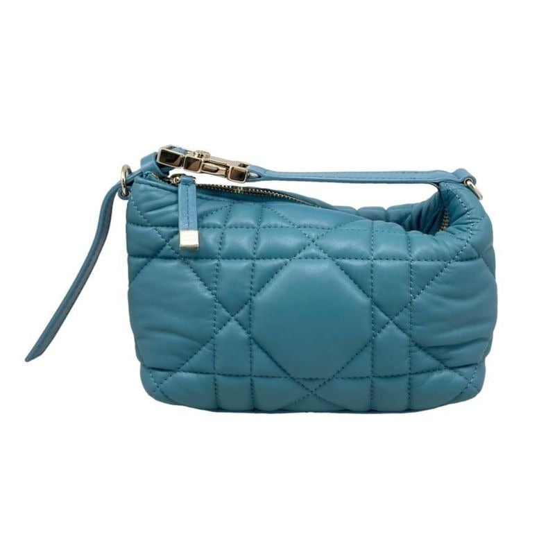 Christian Dior Handbag Nomad Pouch Small S5553 Omig Blue Gold Hardware