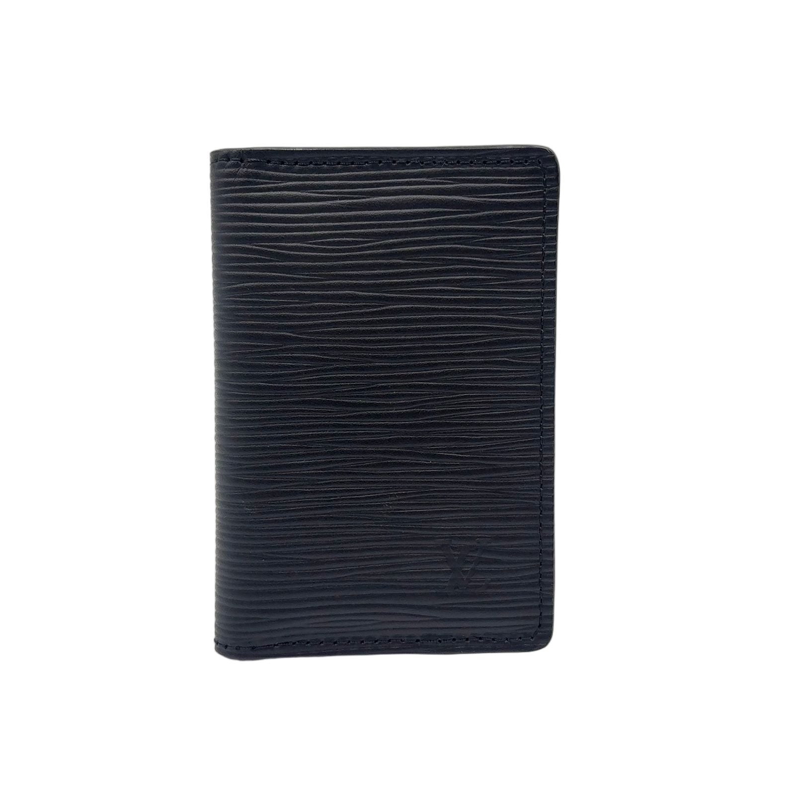 Louis Vuitton Organizer de Poche Epi Blue Marine Leather Black Card Case