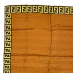 Fendi Scarf Silk Zucca Pattern FF Logo Brown — view 2
