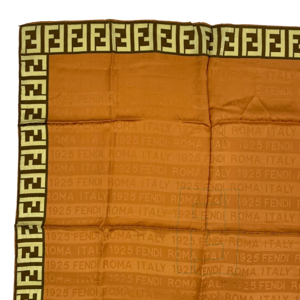 Fendi Scarf Silk Zucca Pattern FF Logo Brown — view 2