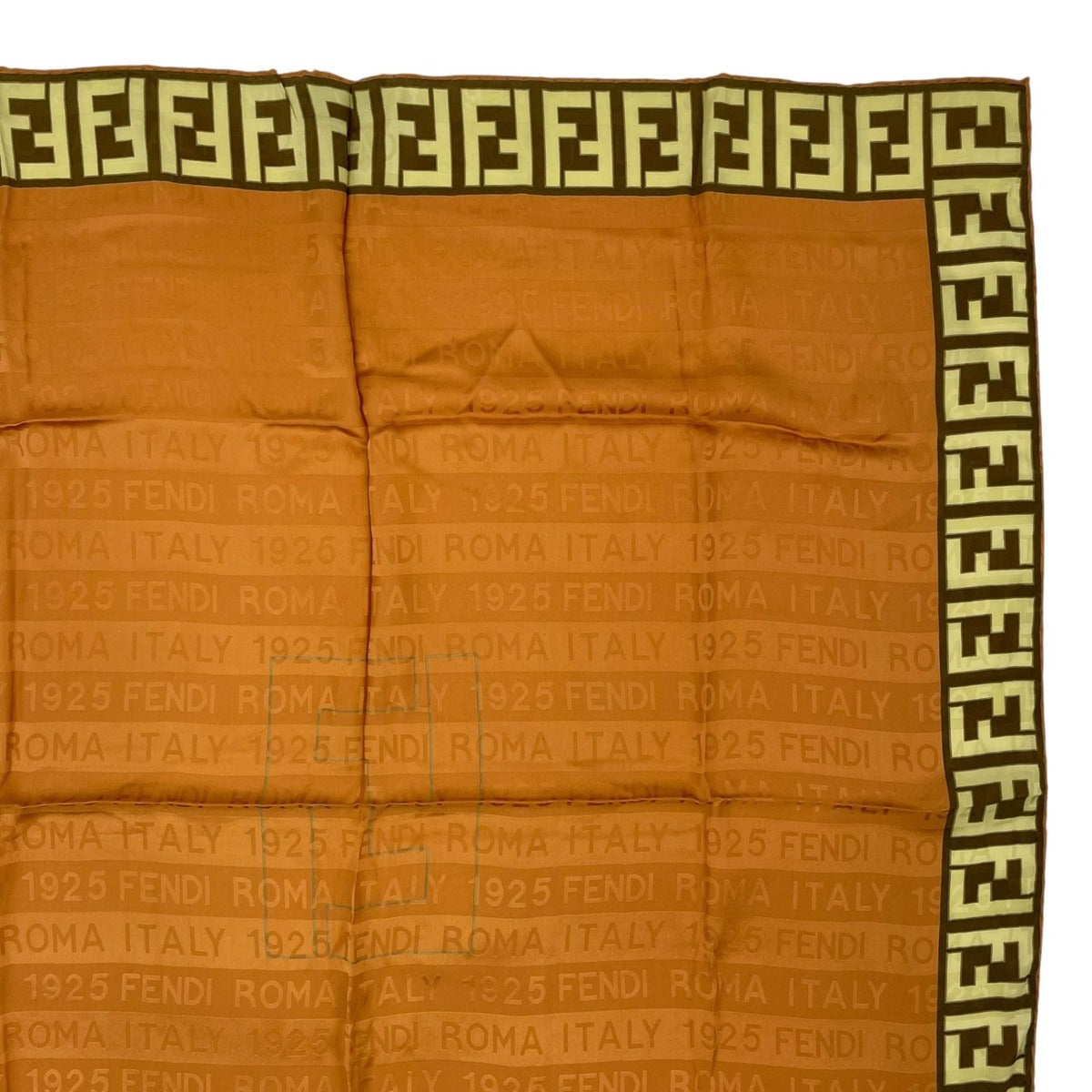 Fendi Scarf Silk Zucca Pattern FF Logo Brown — view 3