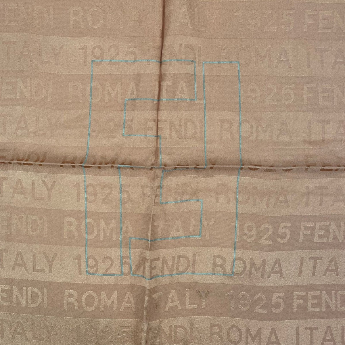 Fendi Scarf Silk Zucca Pattern FF Logo Brown — view 6