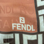 Fendi Scarf Silk Zucca Pattern FF Logo Brown — view 7