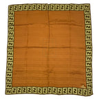 Fendi Scarf Silk Zucca Pattern FF Logo Brown