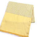 Hermes Silk Angora Deer Allover Fringe Shawl Scarf Yellow