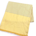 Hermes Silk Angora Deer Allover Fringe Shawl Scarf Yellow