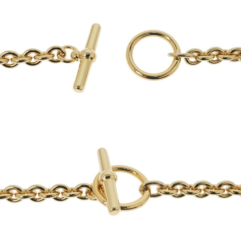 Hermes Medaille Quadrige GM Blanc Gold Hardware Pendant Necklace — view 8