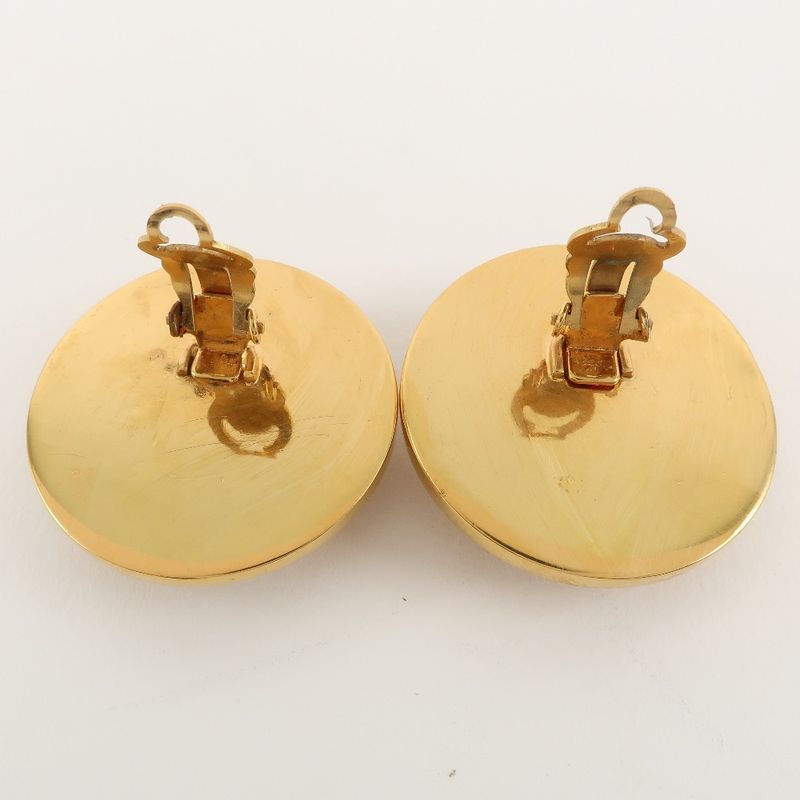 Chanel Coco Mark Gold Plated Black 49.8 g Earrings — view 7
