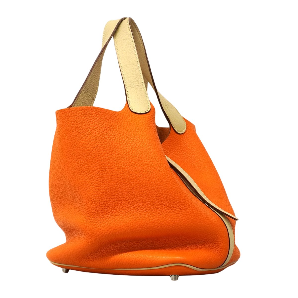 Hermes Handbag Picotin Kazak Taurillon Clemence Orange Parchemin Silver — view 2