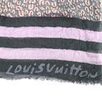 Louis Vuitton Cashmere Silk Logo Animal Border Pattern Large Shawl 182 — view 5